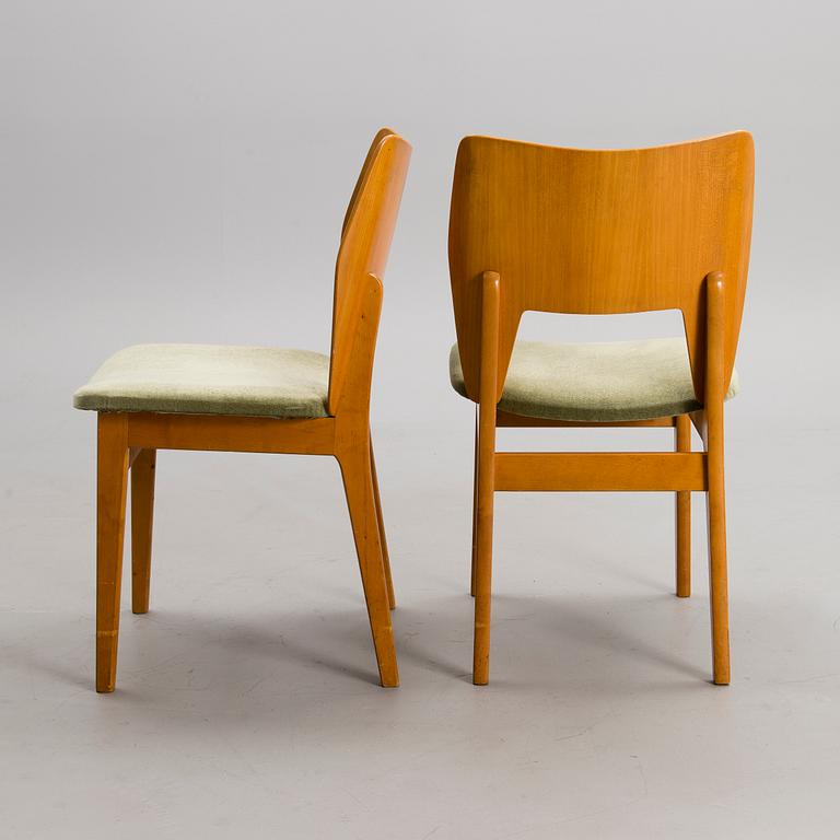 DINING TABLE, model 3006, Asko and CHAIRS, pcs designed Olavi Lieto, Asko 1950s.
