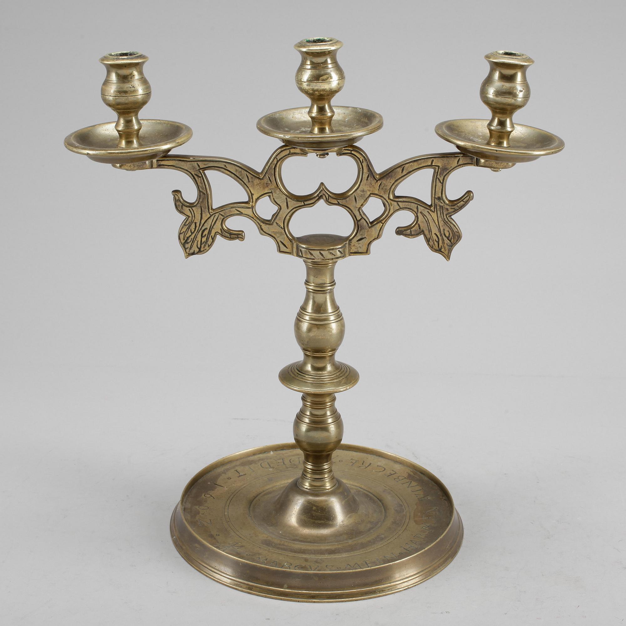 LJUSSTAKE, mässing, 1800-tal.