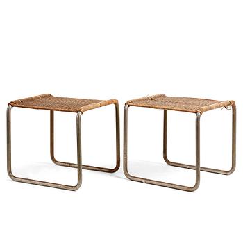 LUDWIG MIES VAN DER ROHE, a pair stools, "MR 1" Berliner Metallgewerbe Josef Müller or Bamberg Metallwerkstatten.