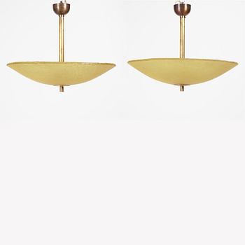 Swedish Modern, a pair of ceiling lamps, 1930s-40s.