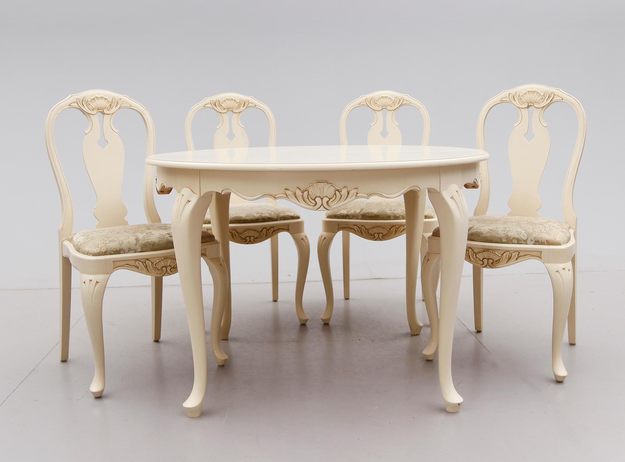 MATGRUPP, 5 delar, rokokostil, 1900-talets mitt.