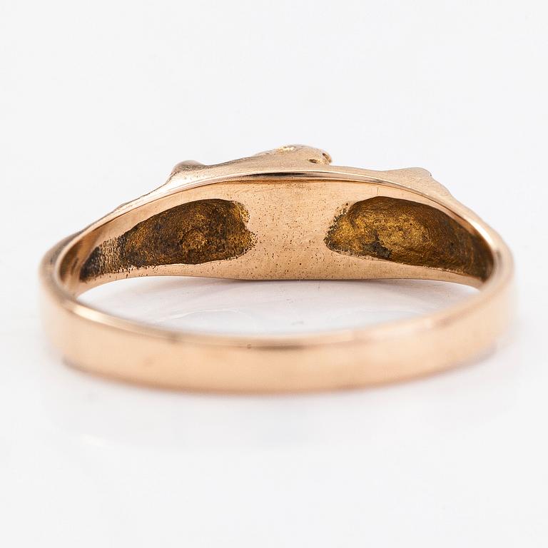 Björn Weckström, ring, "Litet ord", 14K guld och odlad pärla. Lapponia 1972.