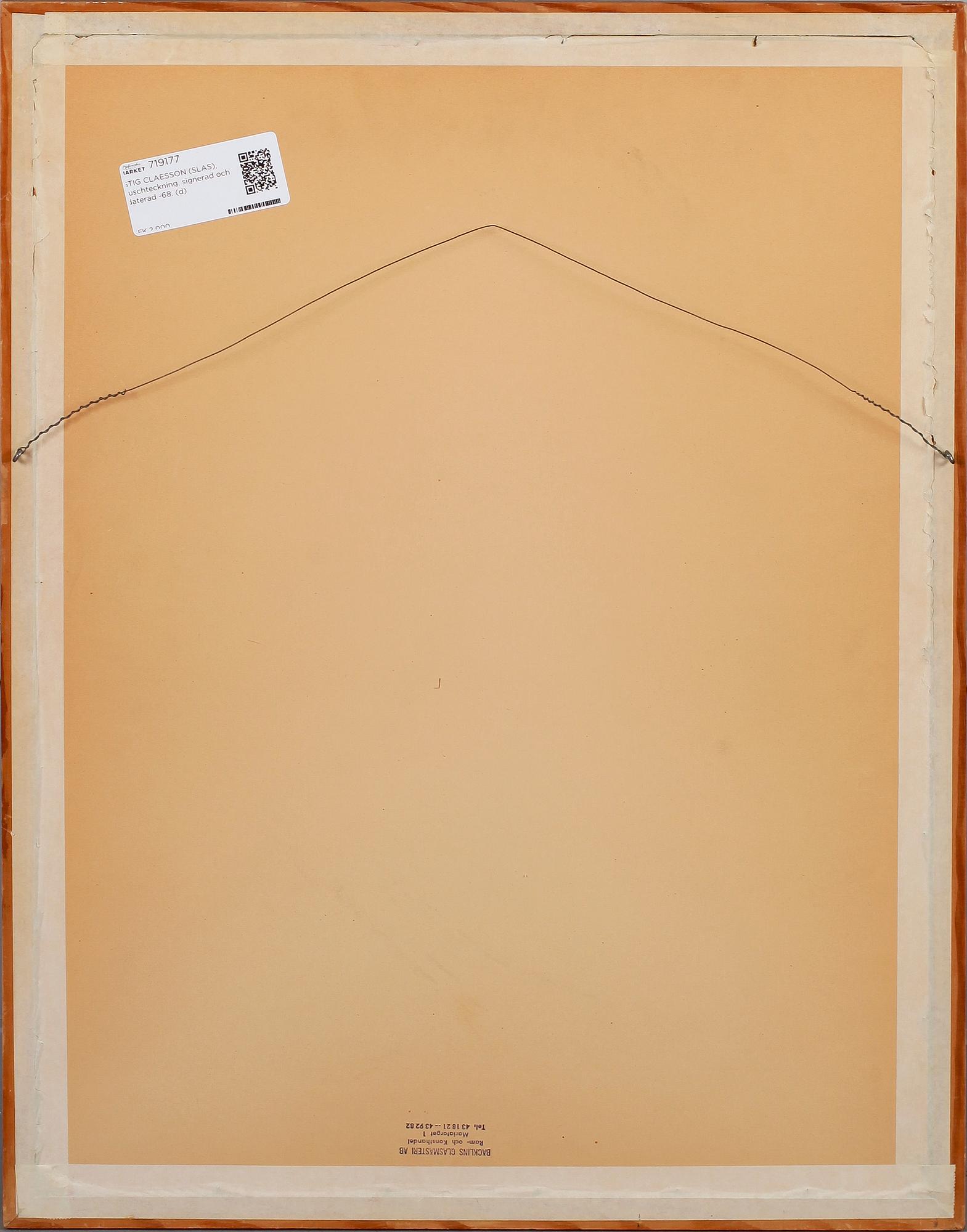 STIG CLAESSON (SLAS), tuschteckning, signerad och daterad -68.