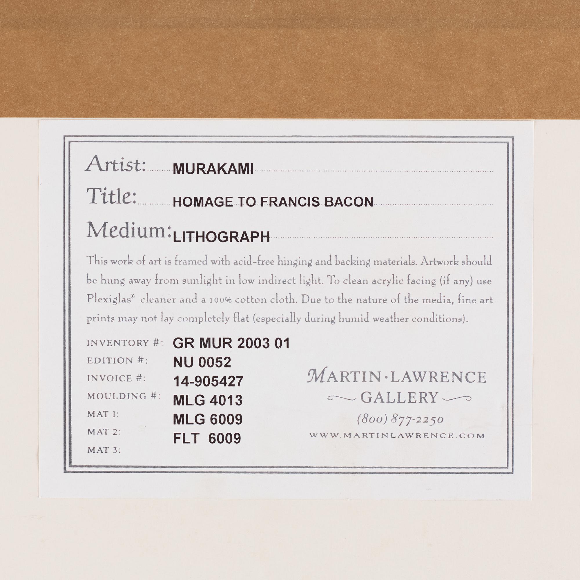 Takashi Murakami, 'Homage to Francis Bacon (Study of George Dyer)'.