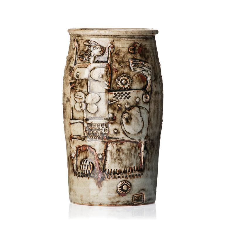 Stig Lindberg, a stoneware vase, Gustavsberg studio, Sweden 1960.