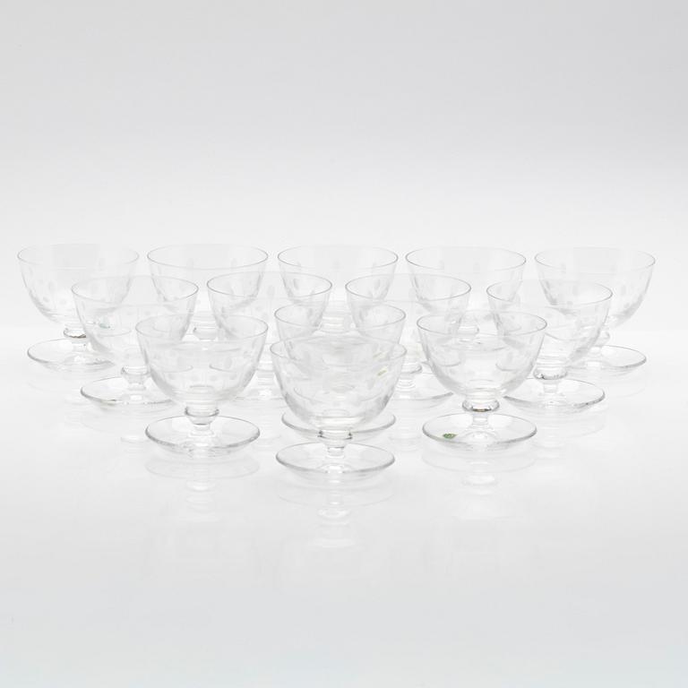 Cup glass 13 pieces, AB Samuelssons Glas Kosta 1950s-60s.