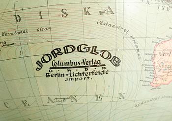 JORDGLOB, Columbus-Verlag, Berlin, 1900-talets första hälft.