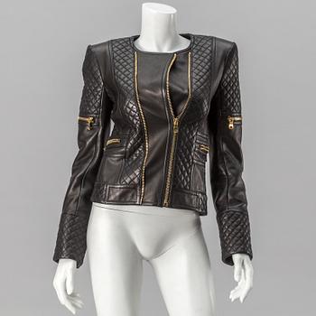 LEATHER JACKET, Balmain, storlek 36.