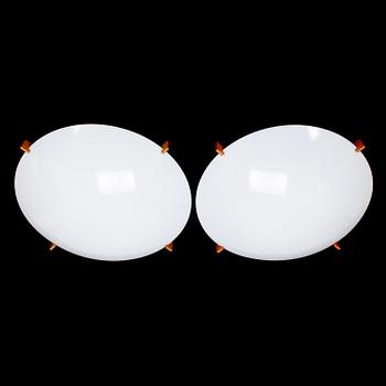 Two plafond ceiling lamps "Plafo" by Uno och Östen Kristiansson, Luxus, Osby, Sweden.