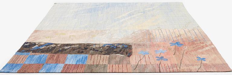 Susanne Henriques, a tapestry triptych, 'Strukturerad natur' c. 223 x 176 (one 165) cm, signed AB MMF SH.