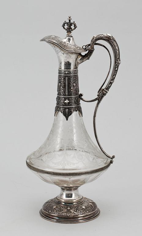 KANNA, glas och silver, nyrenässans, Lars Larson & Co, Göteborg 1878.