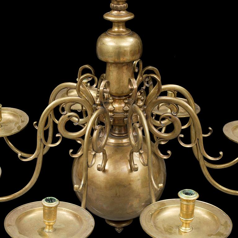 A baroque style chandelier.
