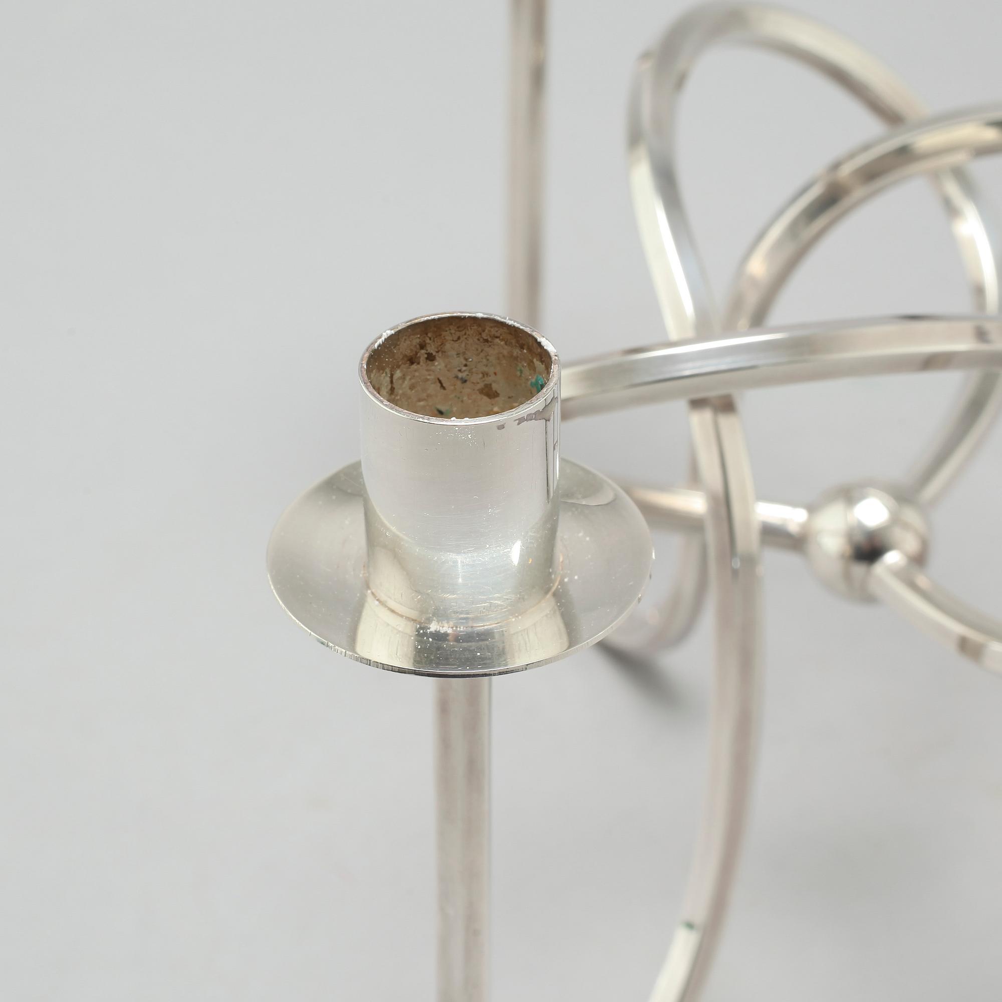 Josef Frank, a silver platen "Vänskapsknuten" candelabra, Firma Svenskt Tenn, designed in 1938,