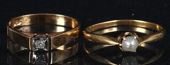 RINGAR, 6 st, 18K guld, tot vikt 14 gram.