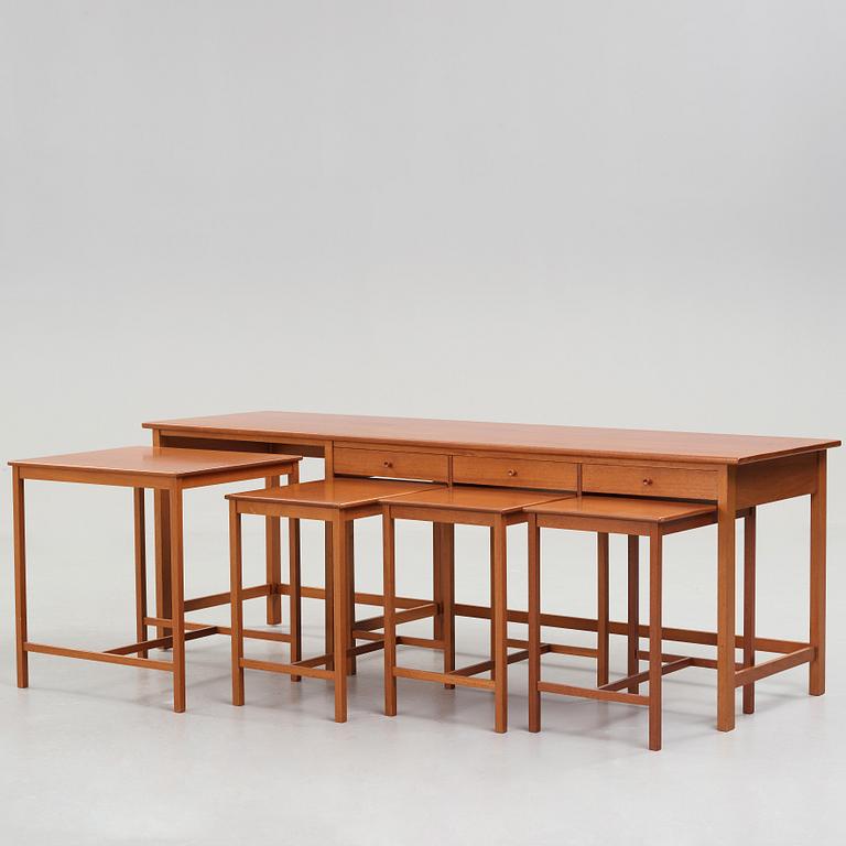 John Kandell, a mahogany sideboard, five pieces, executed by cabinetmaker David Sjölinder, Stockholm circa 1949.