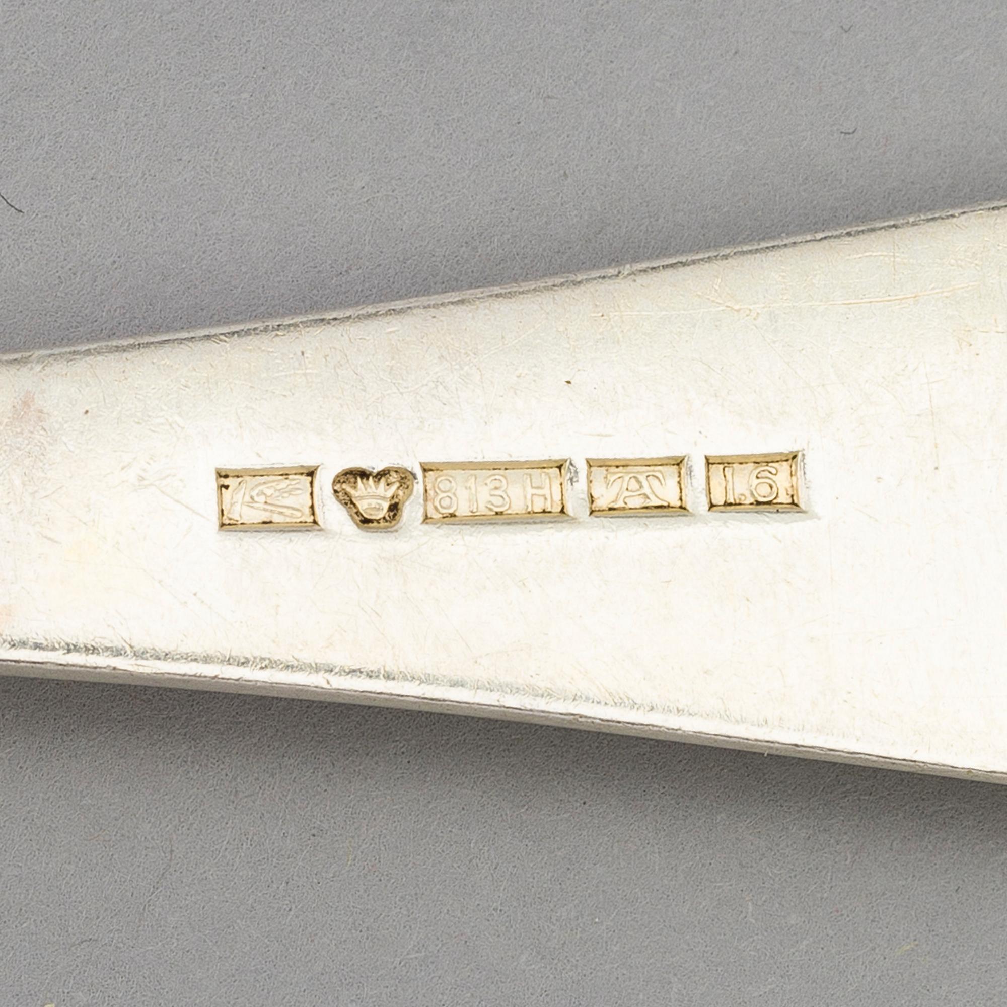 CUTLERY, 72 pcs, silver, Suomen Kultaseppä oy, Turku, Finland 1938. Silver weight circa 2080 g.