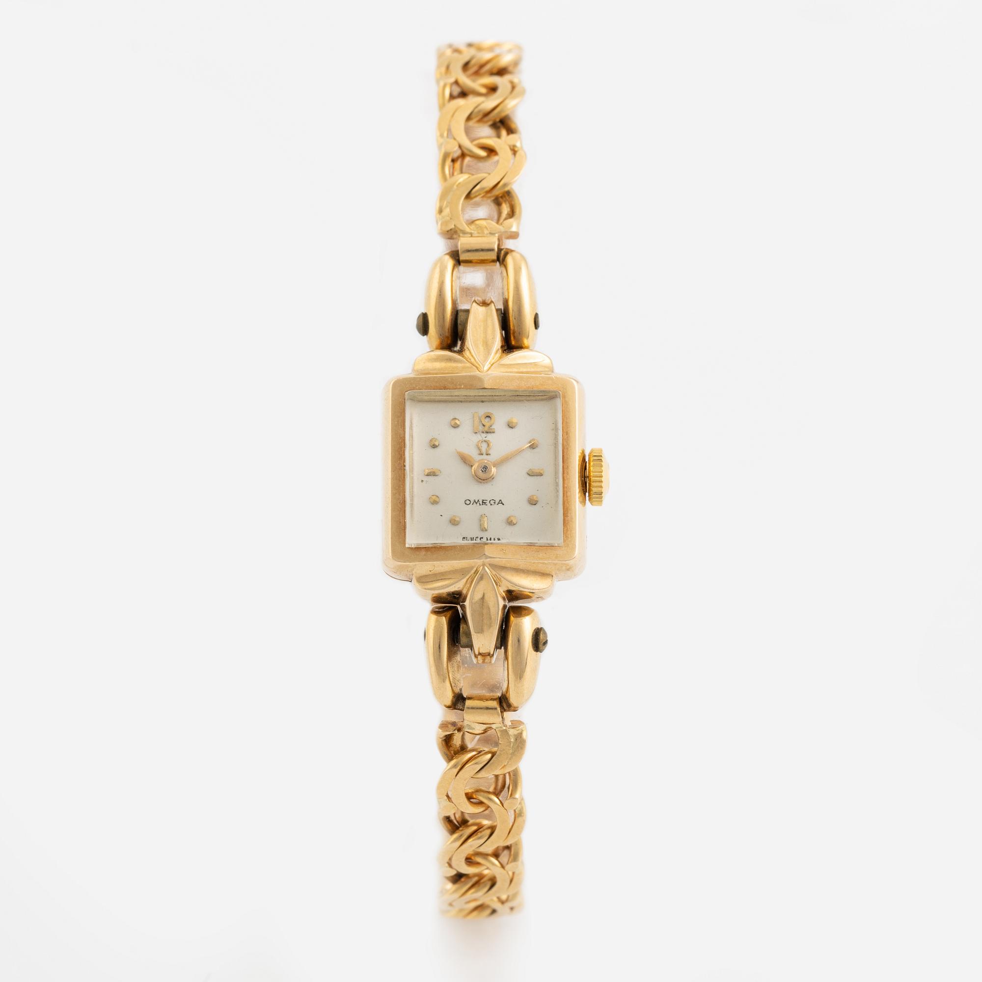 Gold Omega ladies watch.