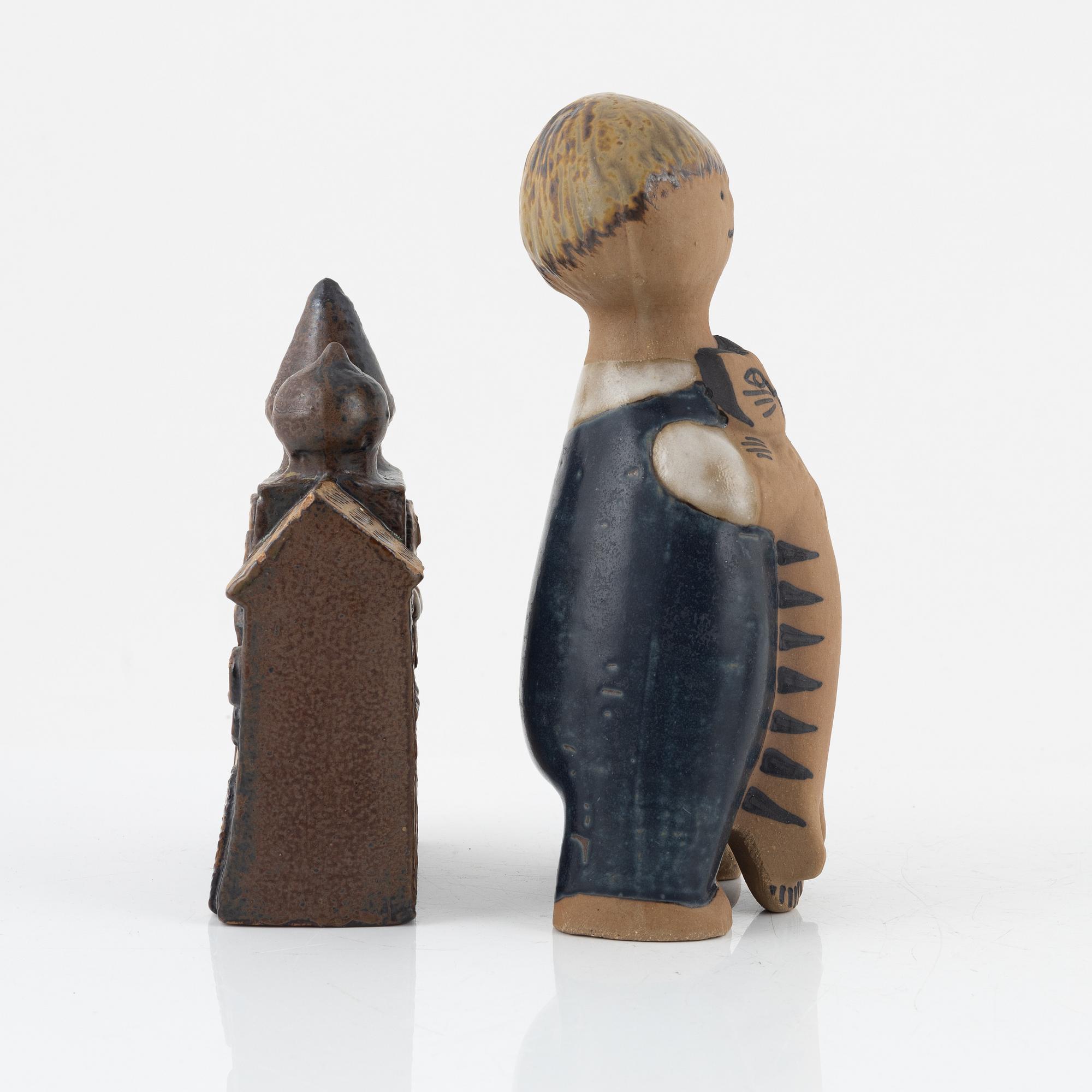 Five stoneware figurines, Gustavsberg.