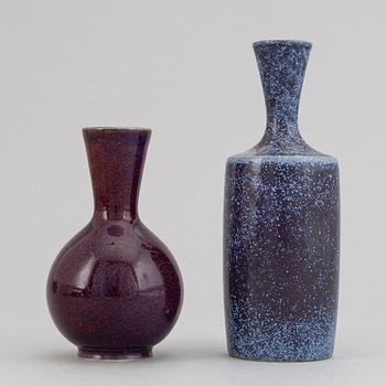 Sven Wejsfelt, a set of three stoneware vases and a bowl for Gustavsbergs studio, 1985-90.