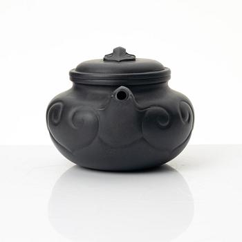 Zhou Guizhen, A 'ruyi' blue yixing teapot, 1980s.
