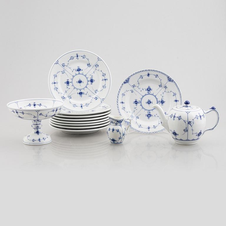 A set of twelve 'Musselmalet' porcelain pieces, Royal Copenhagen, Denmark.