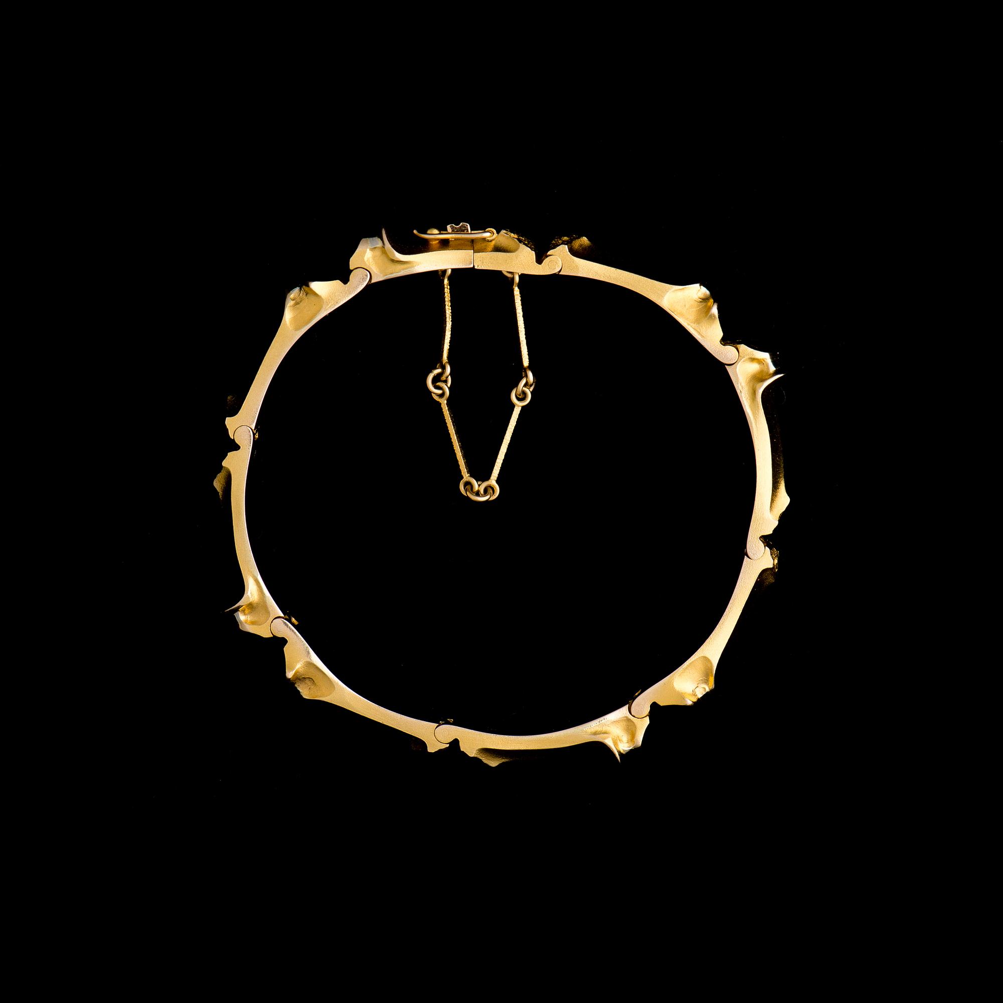 BJÖRN WECKSTRÖM, ARMBAND Dorado, 14K guld, platina, Lapponia 1980.