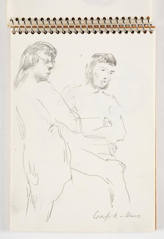 Lotte Laserstein, 4 skissböcker med blyertsteckningar.