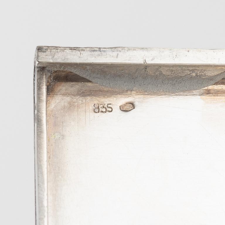 Three silver boxes with swedish import marks, 20th century.