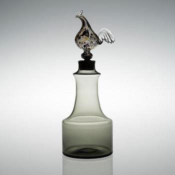 KAJ FRANCK, A DECANTER. Kukkopullo (Rooster bottle). Signed Nuutajärvi Notsjö, 1962.