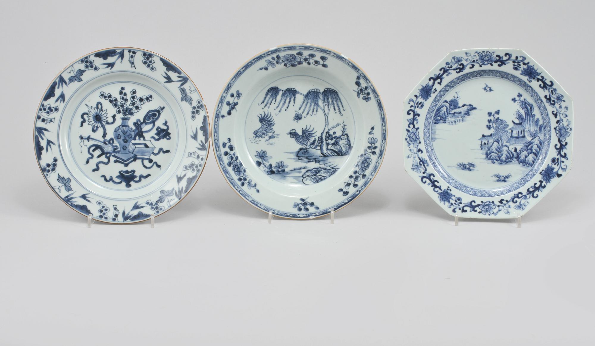 TALLRIKAR, 6 st, porslin, Kina, 1700-tal.