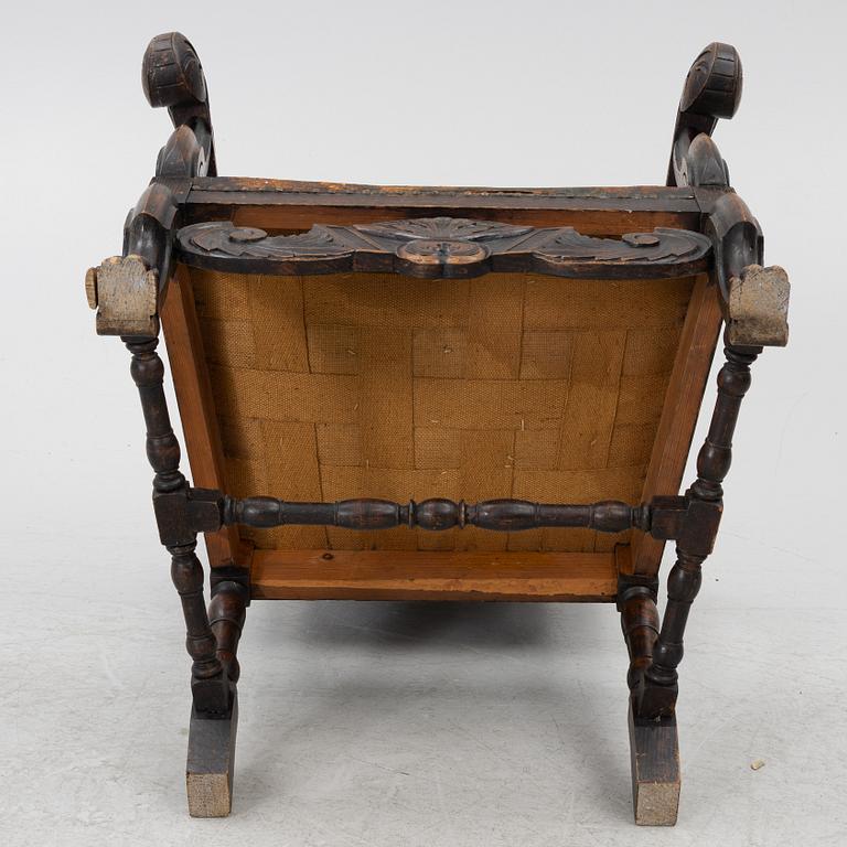 Karmstol, barockstil, sent 1800-tal.