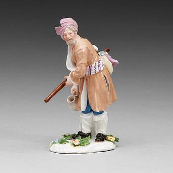 404. A Meissen 'Cris de St. Petersburg' figure of a Russian peasant, circa 1750.