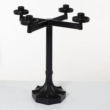 Sigurd Persson, a pair ofa cast iron candelabras, Kockums 1965.