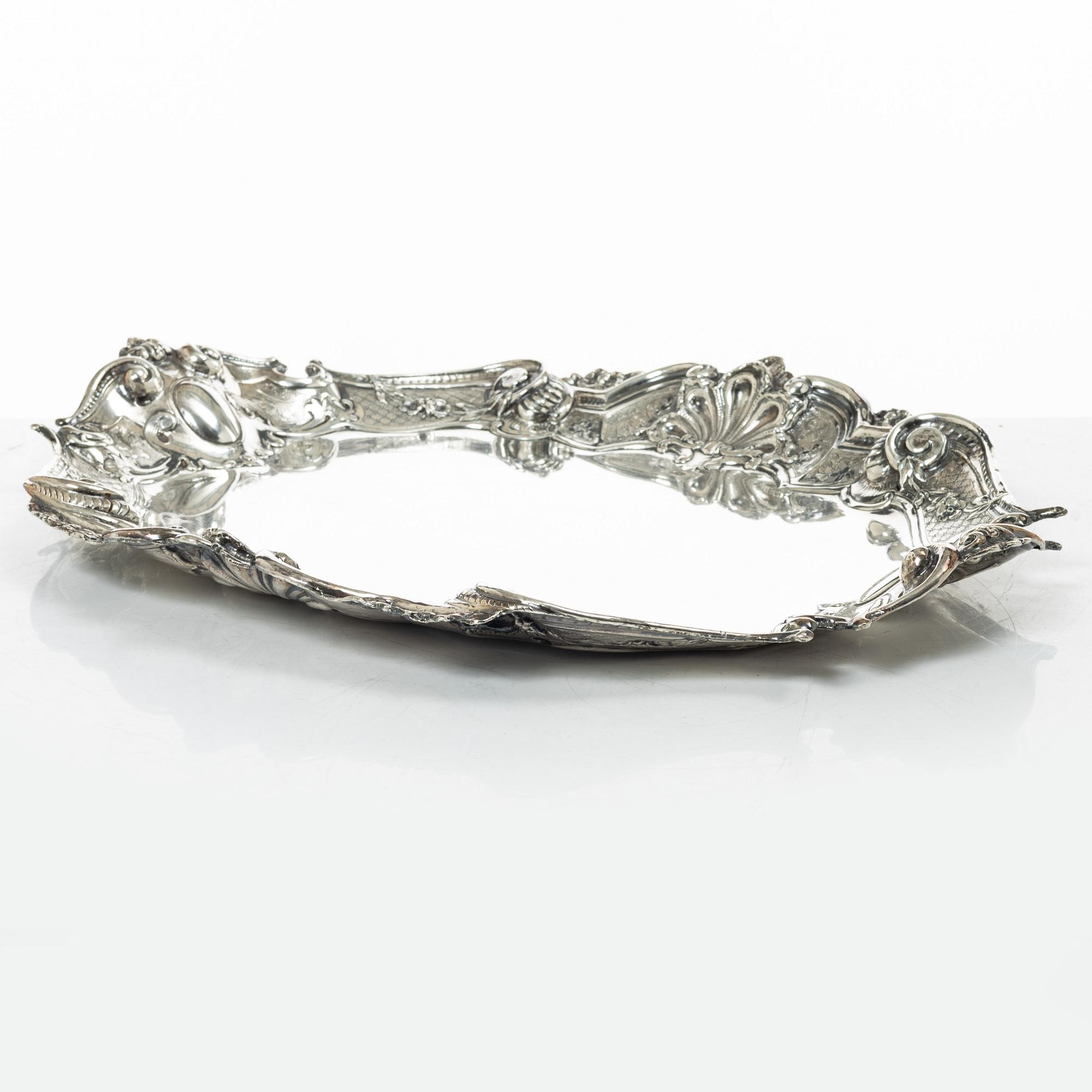 An italian silver tray, 1934-1944.