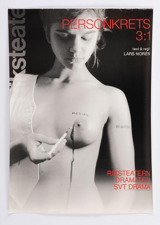 Theater posters, 3 pcs, Lars Norén.