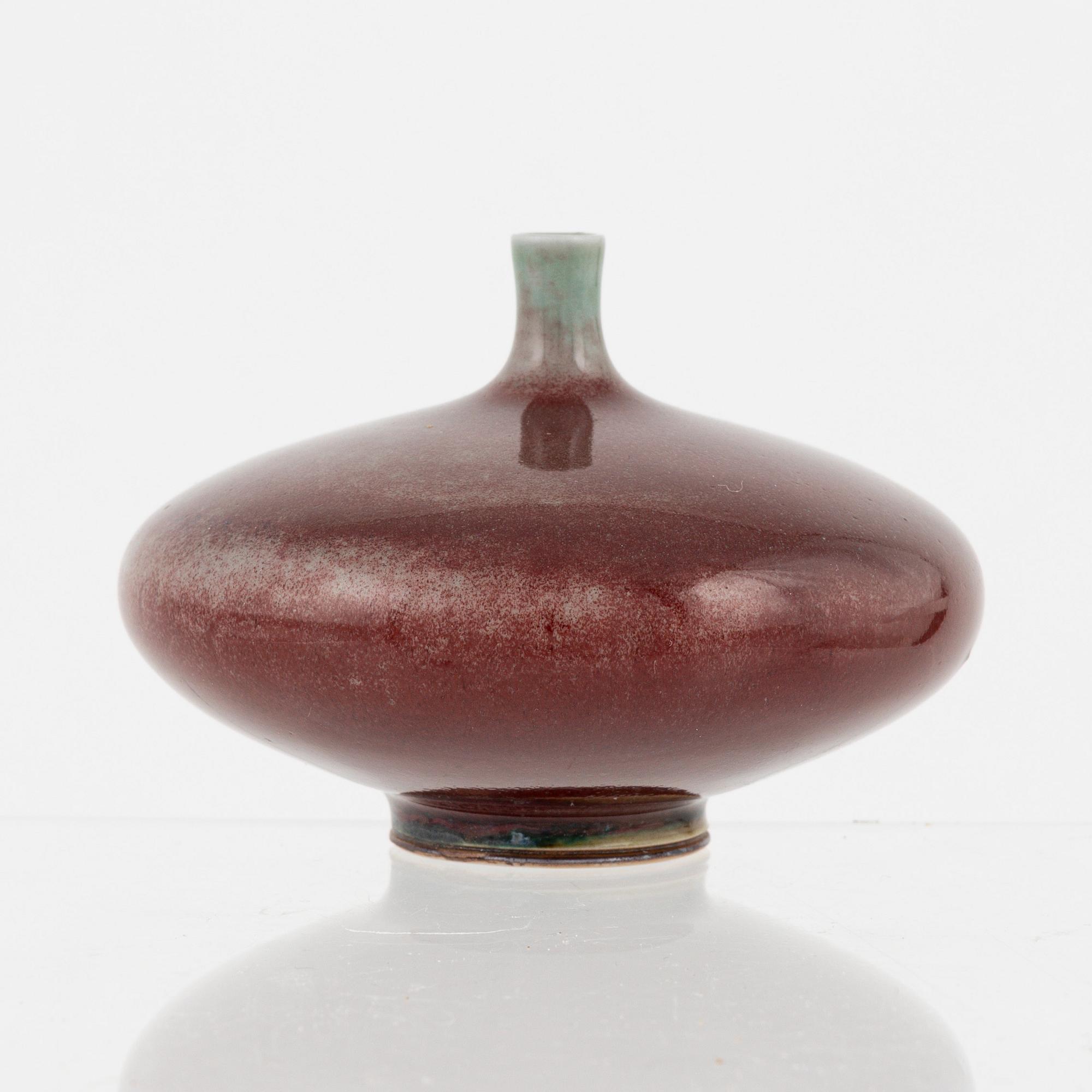 Berndt Friberg, a stoneware bowl and a vase, Gustavsbergs studio, 1967 and 1970.