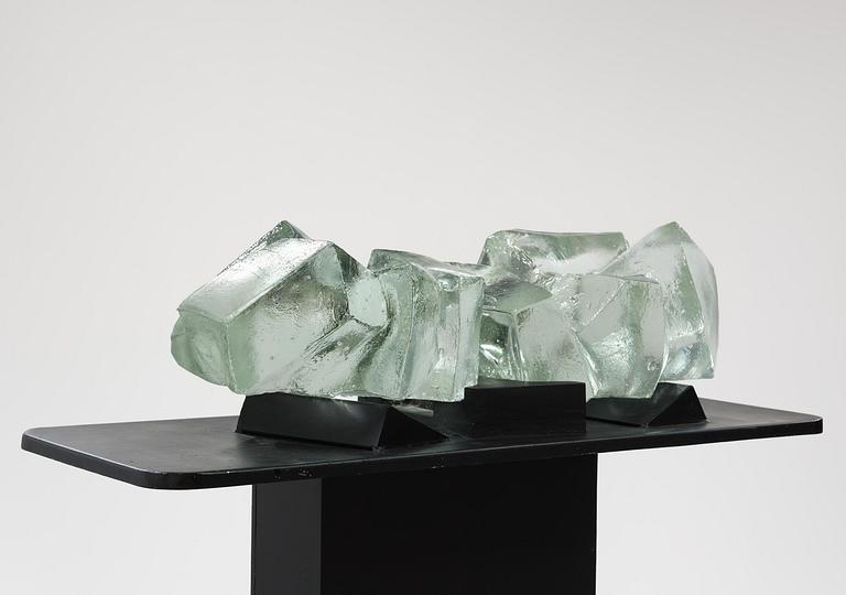 Edvin Öhrström, a cast glass sculpture, Lindshammar Glassworks.