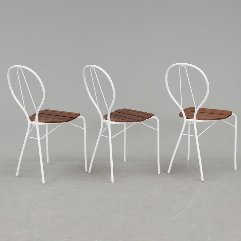 TRÄDGÅRDSSTOLAR, 3st, "Pia" Tore Ahlsén, Gärsnäs, formgivna 1942.