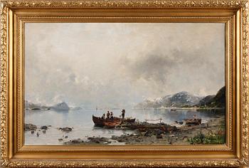 OIDENTIFIERAD KONSTNÄR, olja på duk, osignerad sannolikt Norge, 1800-/1900-tal.