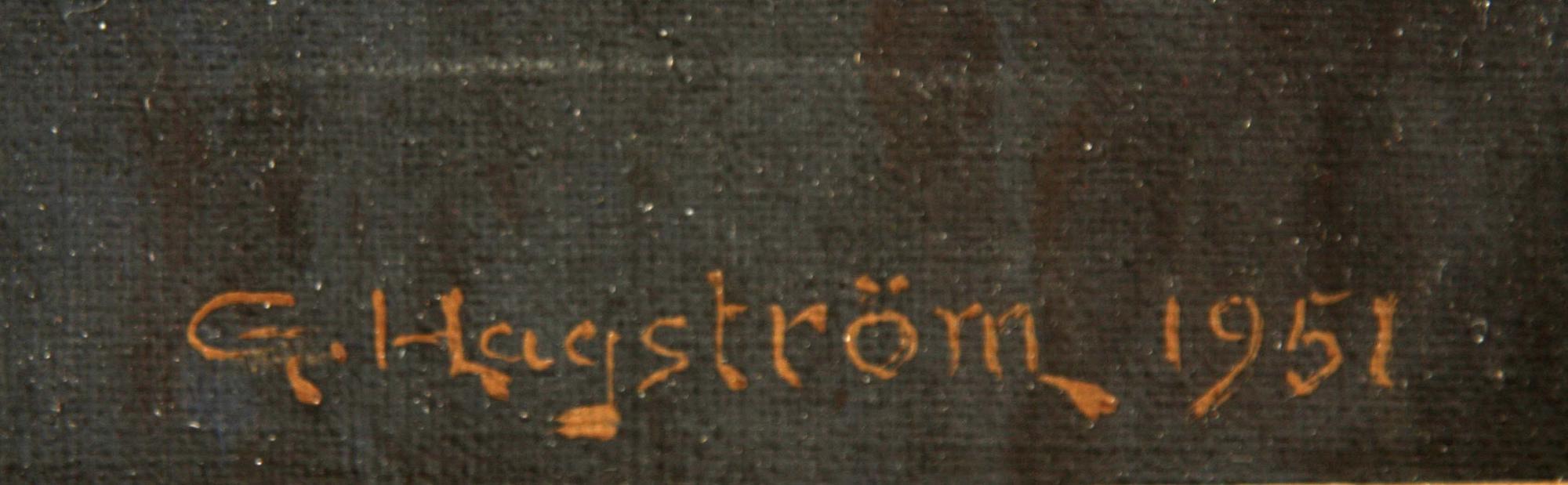 OKÄND KONSTNÄR, sign G. Hagström, olja å duk.