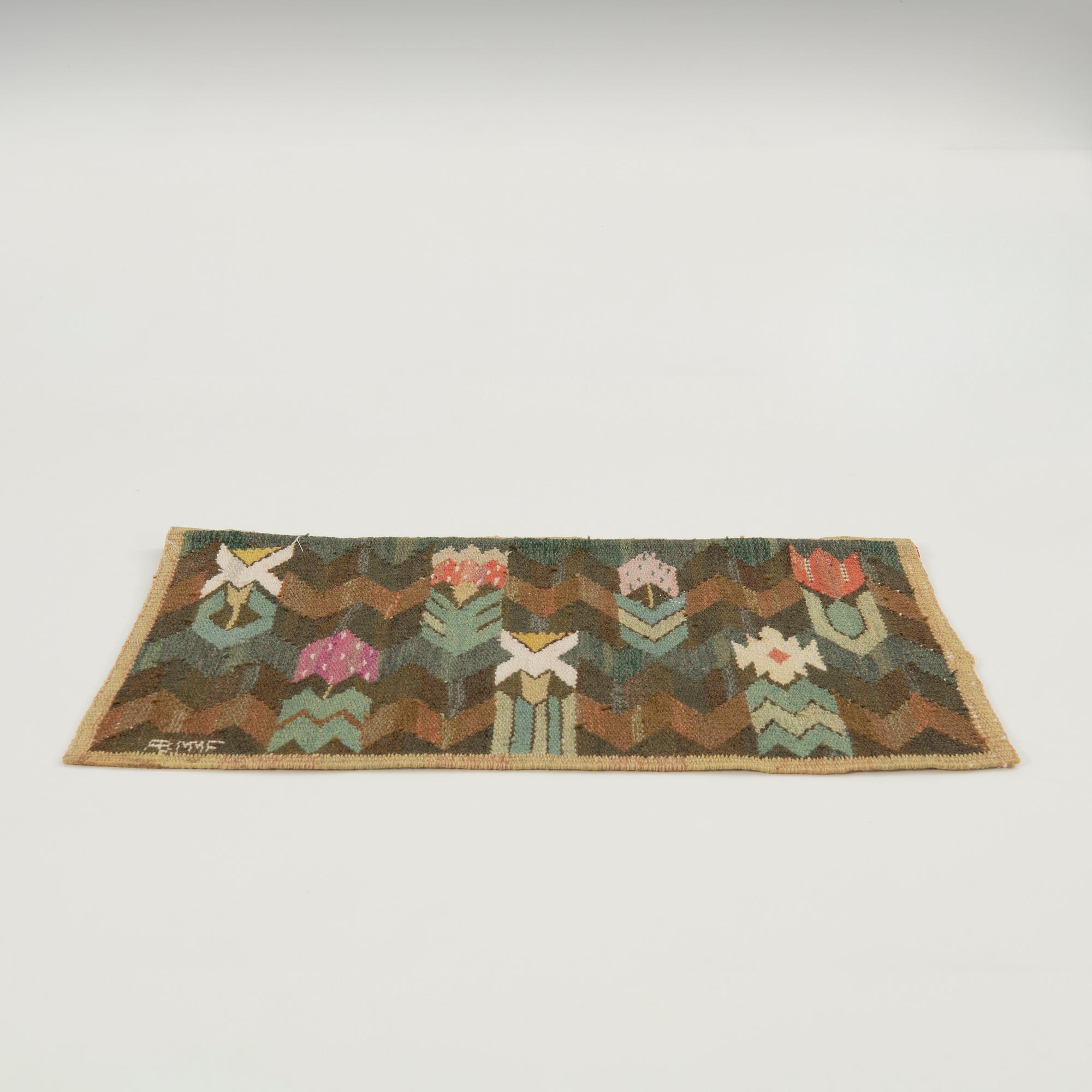Märta Måås-Fjetterström, tapestry, "The Meadow", tapestry technique, approx. 34 x 55 cm, signed AB MMF.