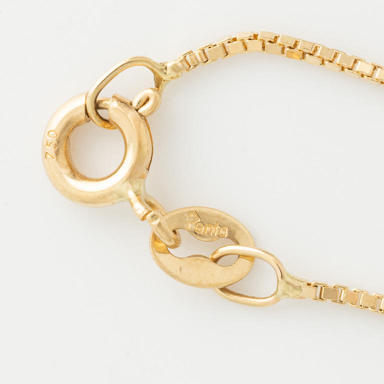 Hängsmycke 18K guld med runda briljantslipade diamanter.