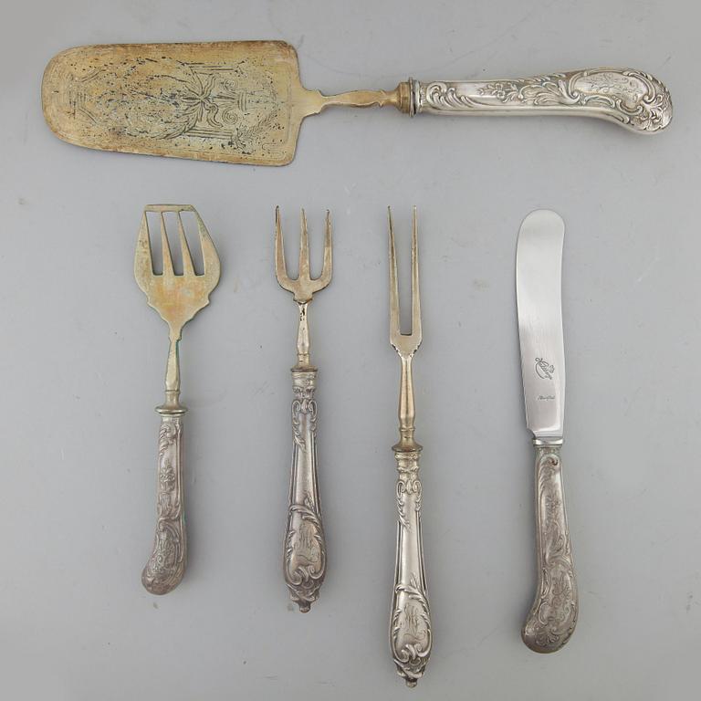 BESTICK, 10 st, silver, Ryssland 1800-tal, tot vikt ca 563 g.
