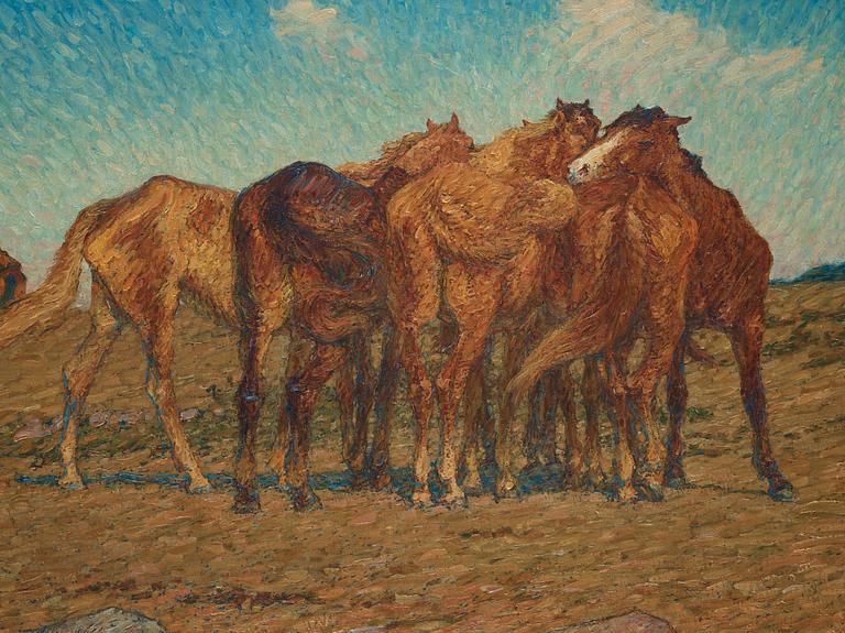 Nils Kreuger, (A drove of Horses).