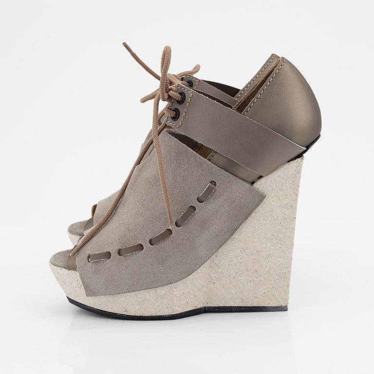 ACNE, a pair of 'Halo' wedge sandals, size 37.