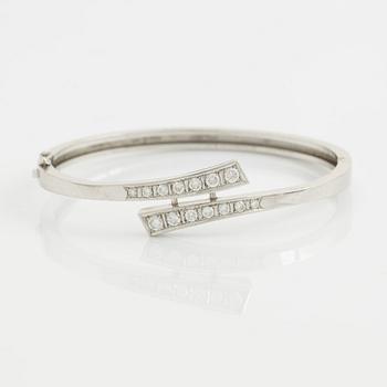 White gold and brilliant cut diamond bangle.