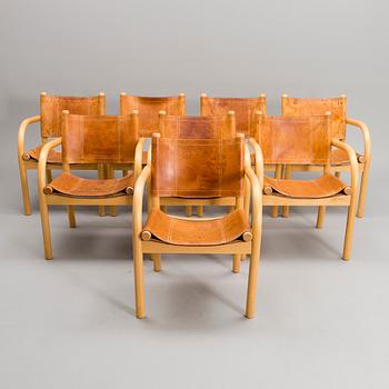 BEN AF SCHULTEN, SAFARI CHAIRS, 8 PCS. Artek, 1970s.