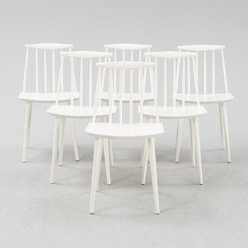 Folke Pålsson, a set of six model 'J77' chairs, Hay, Denmark.