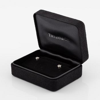 Tiffany & Co ett par örhängen platina med runda briljantslipade diamanter.