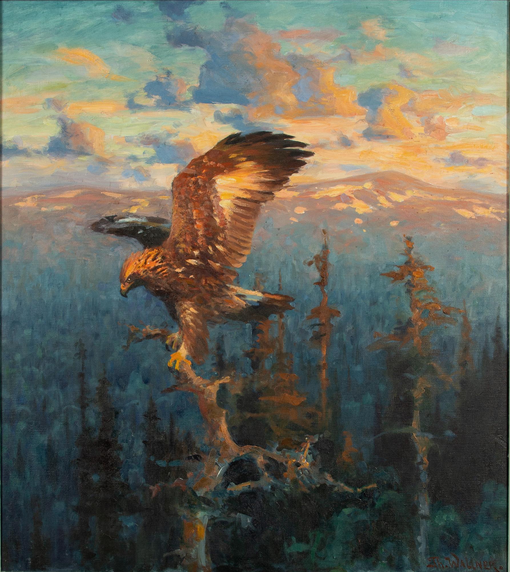 Thure Wallner, Eagle in sunset.